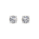 Yellow Gold 1 50Ct Solitaire Stud Round Lab Grown Diamond Qyrelle Earring