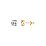 Yellow Gold 1 50Ct Solitaire Stud Round Lab Grown Diamond Qyrelle Earring