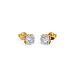 Yellow Gold 1 50Ct Solitaire Stud Round Lab Grown Diamond Qyrelle Earring