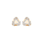 Rose Gold Geometric Floral Pave Design Round Lab Grown Diamond Zyara Earring