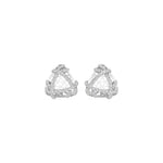 White Gold Geometric Floral Pave Design Round Lab Grown Diamond Zyara Earring