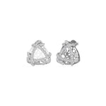 White Gold Geometric Floral Pave Design Round Lab Grown Diamond Zyara Earring