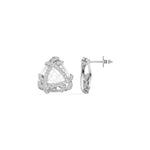 White Gold Geometric Floral Pave Design Round Lab Grown Diamond Zyara Earring