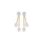 Rose Gold 2Ct Floral Halo Tassel Drop Design Round Lab Grown Diamond Zalara Earring