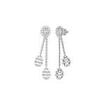 White Gold 2Ct Floral Halo Tassel Drop Design Round Lab Grown Diamond Zalara Earring