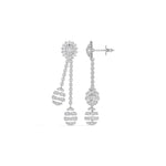 White Gold 2Ct Floral Halo Tassel Drop Design Round Lab Grown Diamond Zalara Earring
