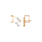Rose Gold 1Ct Pear Climber Vine Design Lab Grown Diamond Kelora Earring