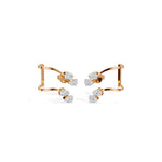 Rose Gold 1Ct Pear Climber Vine Design Lab Grown Diamond Kelora Earring