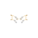 Yellow Gold 1Ct Pear Climber Vine Design Lab Grown Diamond Kelora Earring