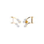 Yellow Gold 1Ct Pear Climber Vine Design Lab Grown Diamond Kelora Earring