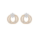 Rose Gold 2Ct Pear Floral Halo Hoop Lab Grown Diamond Kaevon Earring
