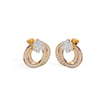 Rose Gold 2Ct Pear Floral Halo Hoop Lab Grown Diamond Kaevon Earring