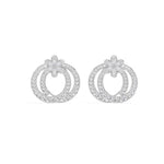 White Gold 2Ct Pear Floral Halo Hoop Lab Grown Diamond Kaevon Earring