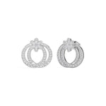 White Gold 2Ct Pear Floral Halo Hoop Lab Grown Diamond Kaevon Earring