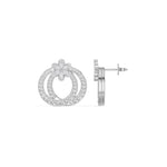 White Gold 2Ct Pear Floral Halo Hoop Lab Grown Diamond Kaevon Earring