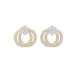 Yellow Gold 2Ct Pear Floral Halo Hoop Lab Grown Diamond Kaevon Earring