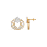 Yellow Gold 2Ct Pear Floral Halo Hoop Lab Grown Diamond Kaevon Earring