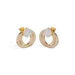 Yellow Gold 2Ct Pear Floral Halo Hoop Lab Grown Diamond Kaevon Earring