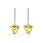 Rose Gold 3Ct Trillion Drop Bar Lab Grown Diamond Xavieal Earring