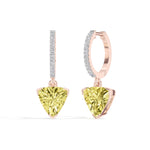 Rose Gold 3Ct Trillion Drop Bar Lab Grown Diamond Xavieal Earring