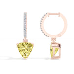 Rose Gold 3Ct Trillion Drop Bar Lab Grown Diamond Xavieal Earring