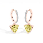 Rose Gold 3Ct Trillion Drop Bar Lab Grown Diamond Xavieal Earring