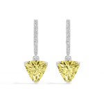 White Gold 3Ct Trillion Drop Bar Lab Grown Diamond Xavieal Earring