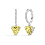 White Gold 3Ct Trillion Drop Bar Lab Grown Diamond Xavieal Earring