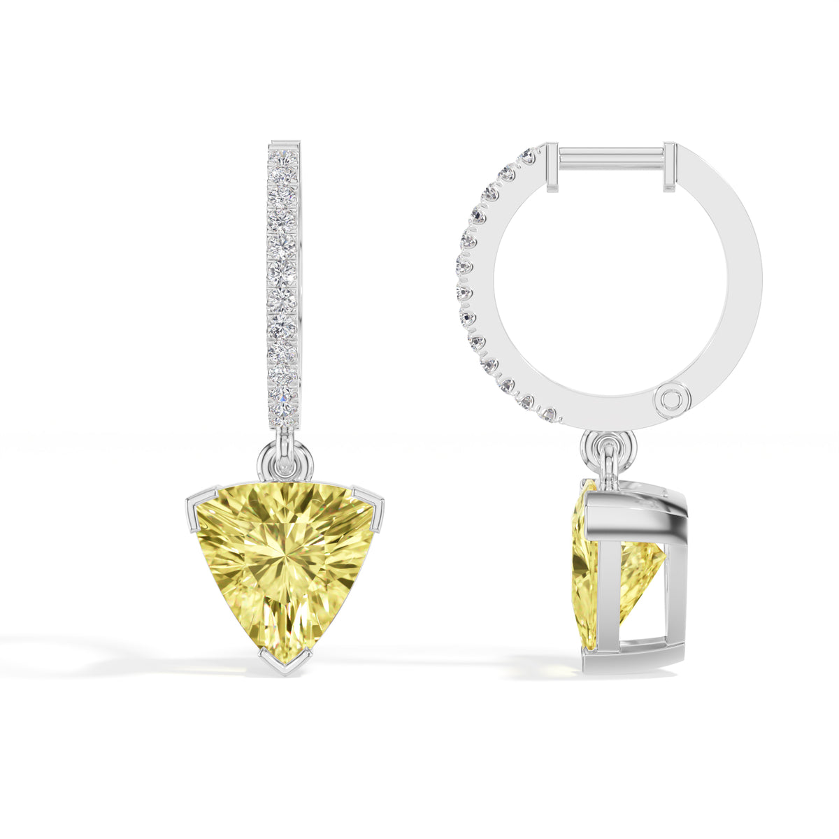 White Gold 3Ct Trillion Drop Bar Lab Grown Diamond Xavieal Earring