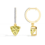 Yellow Gold 3Ct Trillion Drop Bar Lab Grown Diamond Xavieal Earring