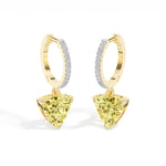 Yellow Gold 3Ct Trillion Drop Bar Lab Grown Diamond Xavieal Earring