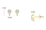 Pinnacle Studs Pear Lab Grown Diamond Tapered Wedge Profile Solitaire
