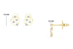 Cipher Studs Round Lab Grown Diamond Geometric Disc Curved Bar