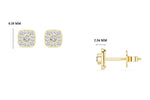 Cushion Studs Round Lab Grown Diamond Cushion Concentric Pave Beaded