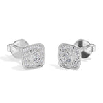 Cushion Studs Round Lab Grown Diamond Cushion Concentric Pave Beaded
