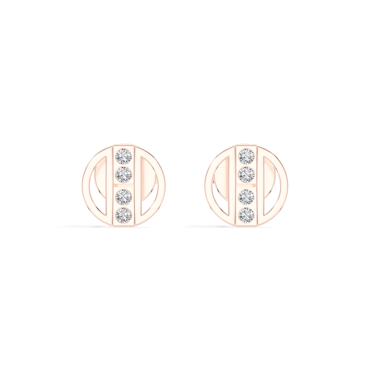 Orbit Studs Round Lab Grown Diamond Geometric Circle Pave