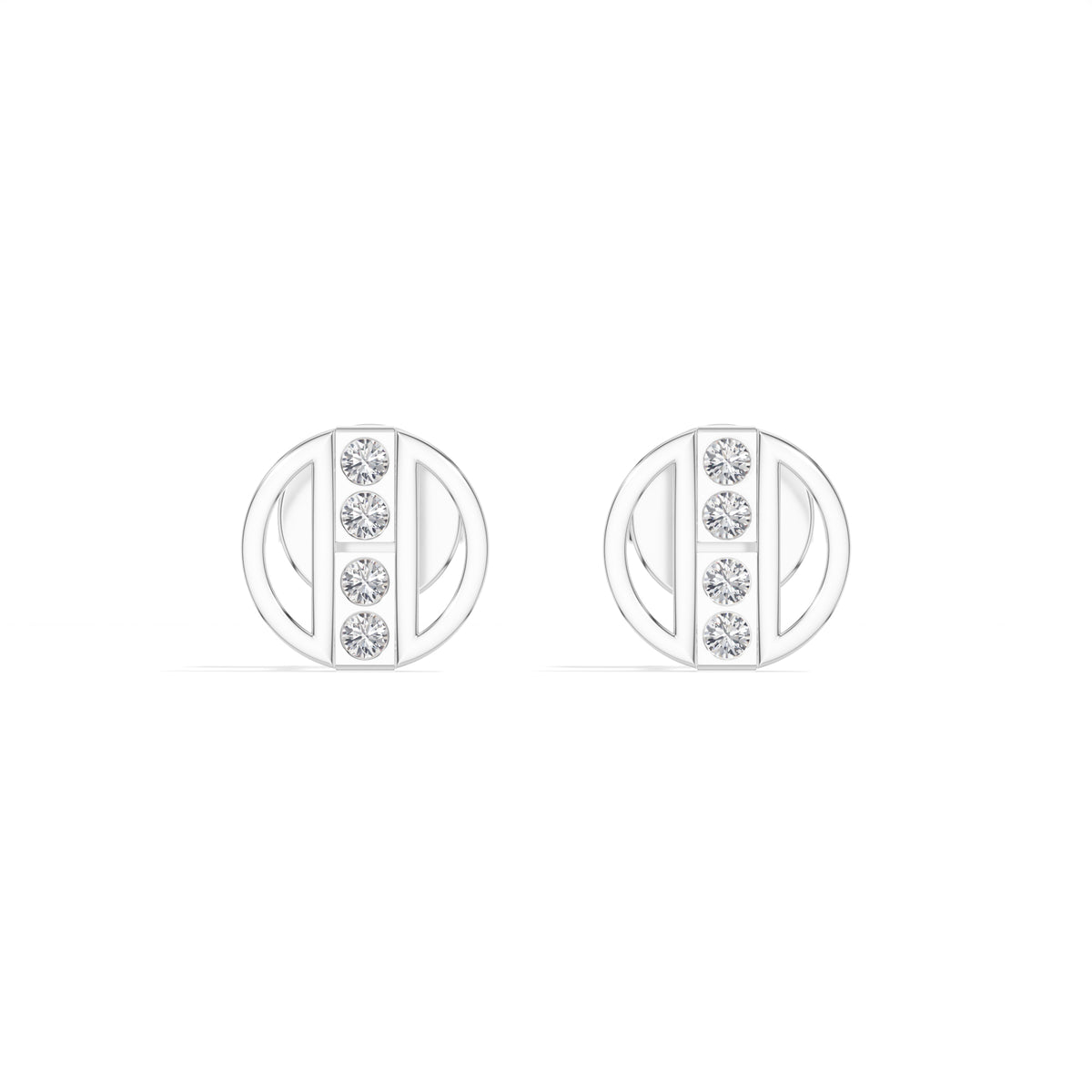 Orbit Studs Round Lab Grown Diamond Geometric Circle Pave