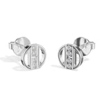 Orbit Studs Round Lab Grown Diamond Geometric Circle Pave