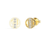Orbit Studs Round Lab Grown Diamond Geometric Circle Pave