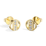 Orbit Studs Round Lab Grown Diamond Geometric Circle Pave