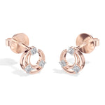 Crescent Studs Round Lab Grown Diamond Open Hoop Arc