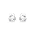 Crescent Studs Round Lab Grown Diamond Open Hoop Arc