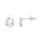 Crescent Studs Round Lab Grown Diamond Open Hoop Arc