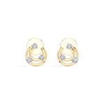 Crescent Studs Round Lab Grown Diamond Open Hoop Arc