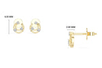 Crescent Studs Round Lab Grown Diamond Open Hoop Arc