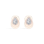 Cascade Studs Pear Lab Grown Diamond Tiered Halo Solitaire