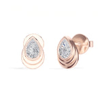 Cascade Studs Pear Lab Grown Diamond Tiered Halo Solitaire