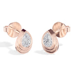 Cascade Studs Pear Lab Grown Diamond Tiered Halo Solitaire