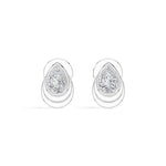 Cascade Studs Pear Lab Grown Diamond Tiered Halo Solitaire
