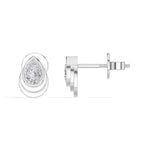 Cascade Studs Pear Lab Grown Diamond Tiered Halo Solitaire